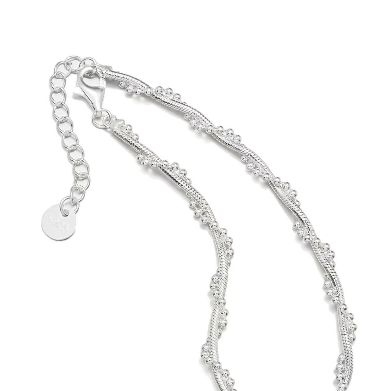 s925 sterling silver necklace, simple heart-shaped, Japanese and Korean fresh and elegant silver jewelry manufacturer wholesale, birthday gift for ladies Item Picture