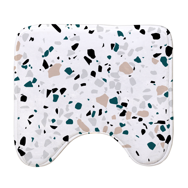 义乌好货 多肉植物U型马桶脚垫 印花弹力吸水法莱绒地垫厕所防滑垫浴室用品-1006/34231详情6