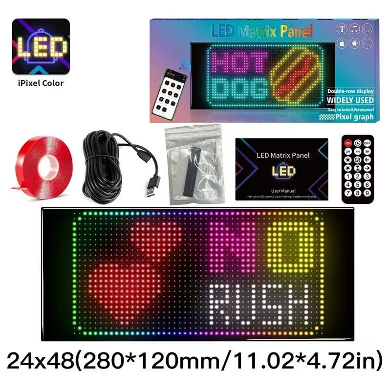 软屏LED车载柔性显示屏门头广告屏usb智能编辑DIY广告屏新款双排产品图
