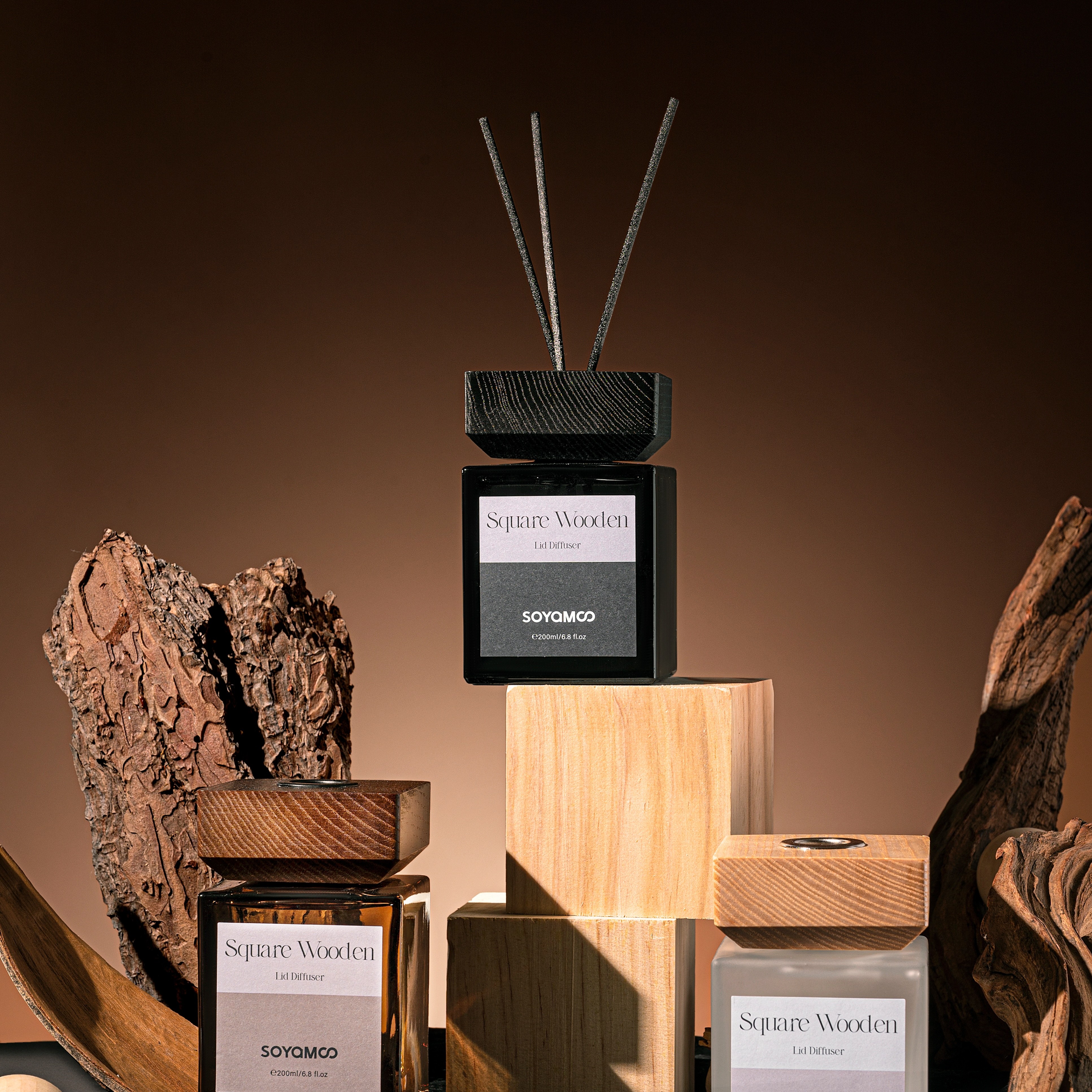 SOYAMOO木盖方瓶无火香薰