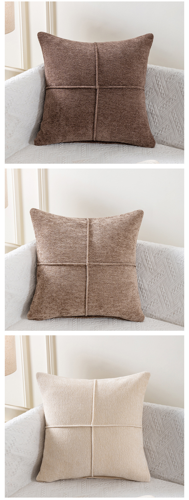 北欧简约ins风客厅沙发抱枕 雪尼尔复古提花刺绣抱枕装饰枕头亚马逊热卖921详情12