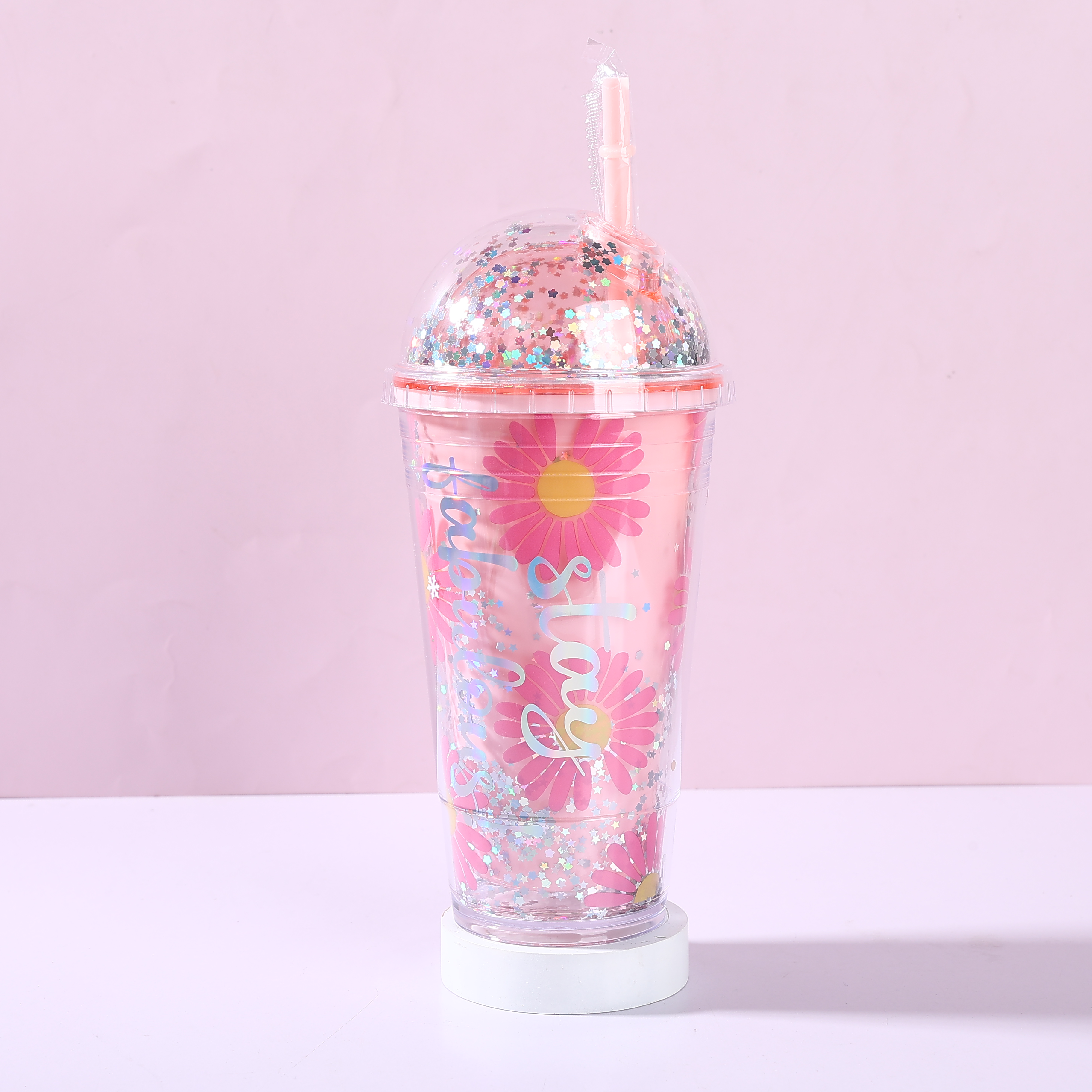 带盖带吸管樱花玻璃杯星空水杯牛奶杯ins高颜值女神杯牛奶咖啡杯