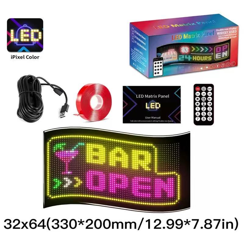 软屏LED车载柔性显示屏门头广告屏usb智能编辑DIY广告屏新款双排详情3