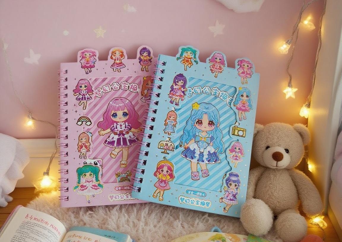 Dreamy Princess dress-up stickers Book Hongxing Stickers Girls' concentration Training Cartoon dress-up Stickers Toys Birthday Gifts Children's Educational Stickers diy Princess Dress-up Stickers