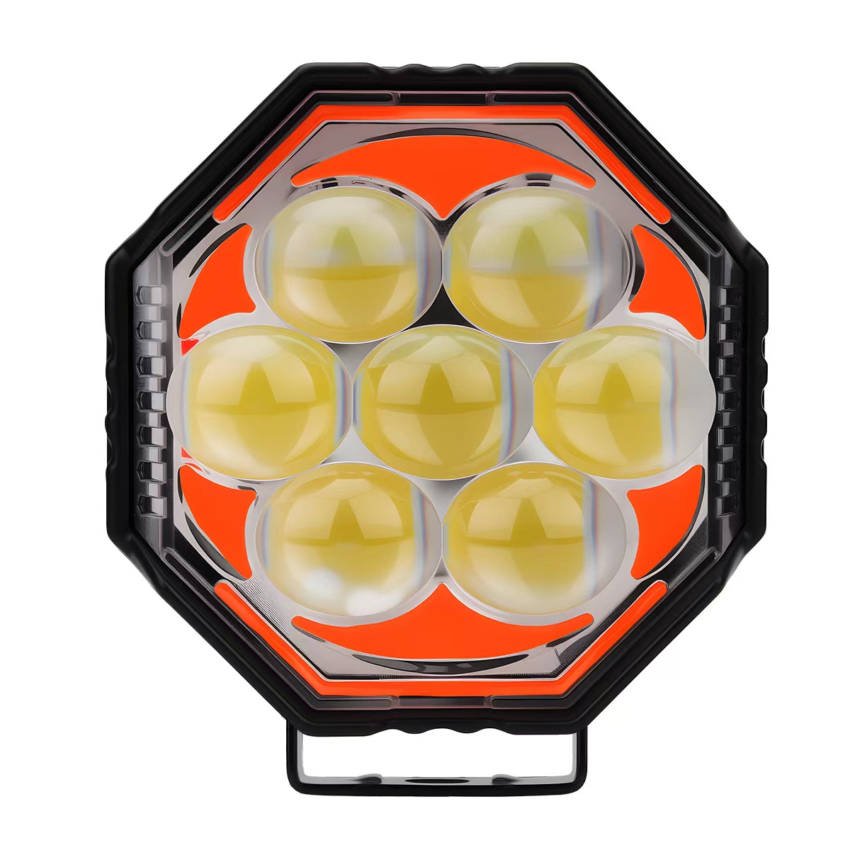 Motorcycle LED octagonal spotlights, 8 lenses, white, yellow, red, blue, flashing, near and far, road installation lights, electric vehicle spotlights pic 12