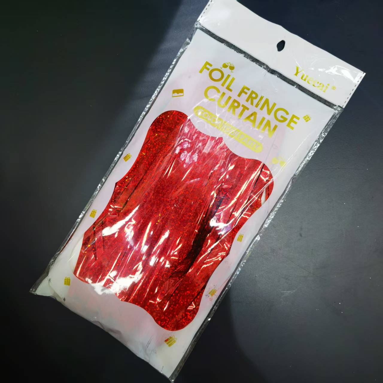 跨境厂家2米雨丝帘生日派对背景墙装饰布置雨丝门帘流苏拉花批发喜庆镭射大红雨丝帘户外活动天幕流苏宝宝生日派对背景装饰七彩