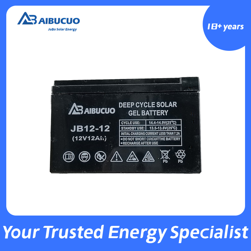 AIBUCUO Jubo 12V12AH Solar Deep Cycle Solar Gel Battery 12v AIBUCUO