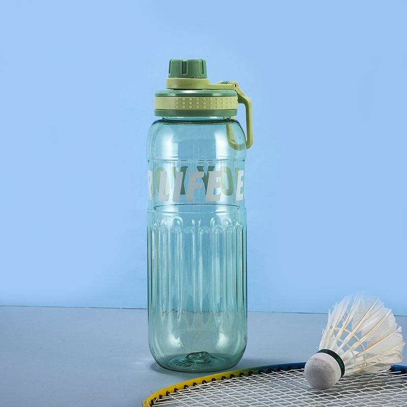 H164-HY-048 large-capacity plastic cup, portable water bottle with shoulder strap, portable sports cup, double-drinking straw cup detail image 7