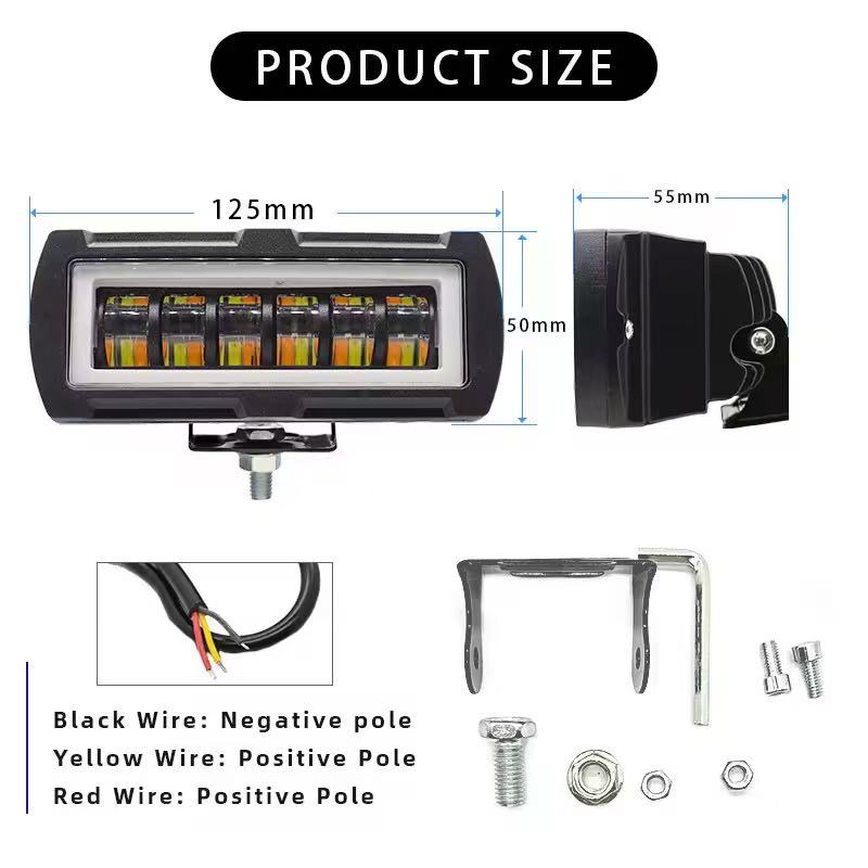 New car work light, 5-inch 40W white and yellow dual-color headlight, off-road vehicle modified roof light, front headlight Application Scenario