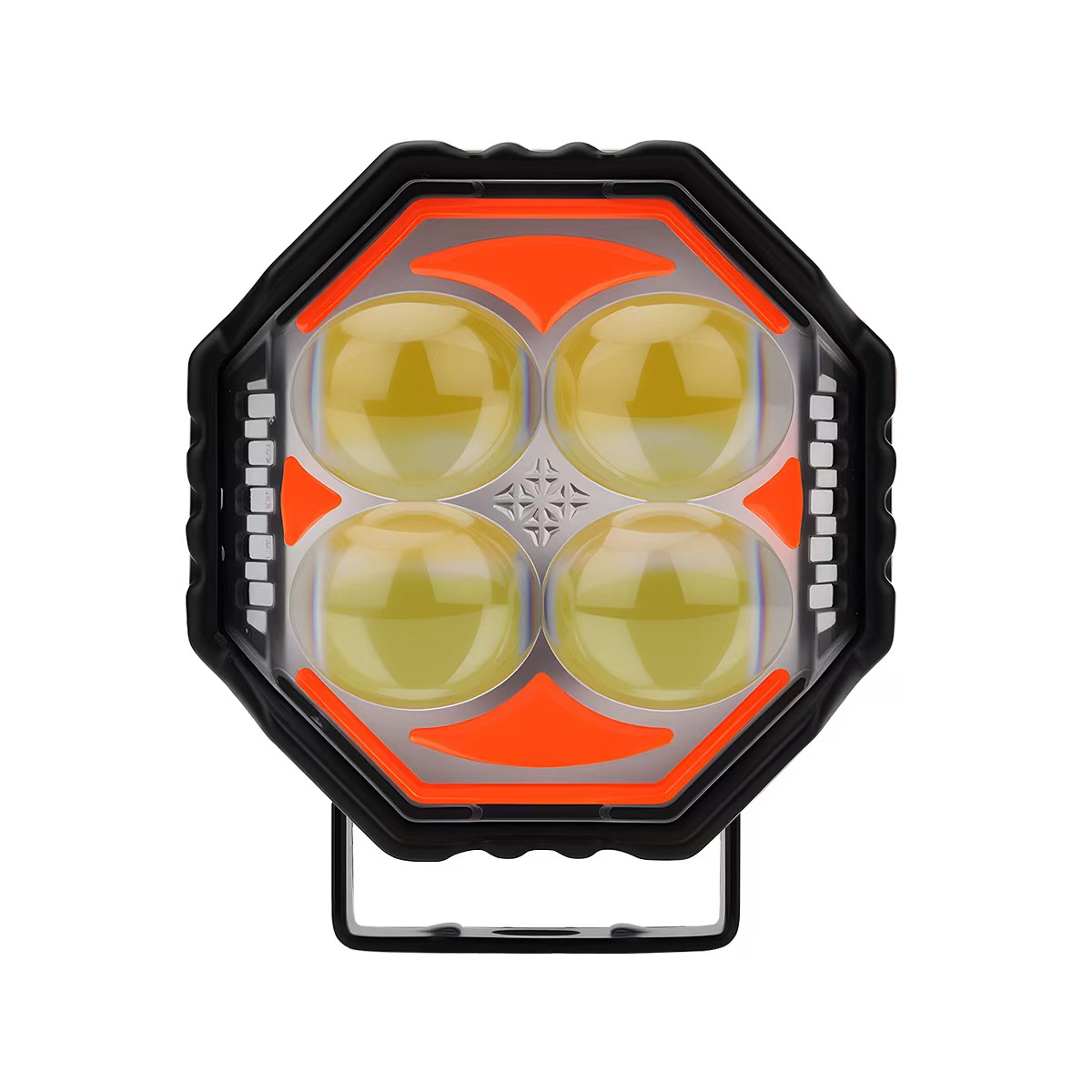 Motorcycle LED octagonal spotlights, 8 lenses, white, yellow, red, blue, flashing, near and far, road installation lights, electric vehicle spotlights pic 8