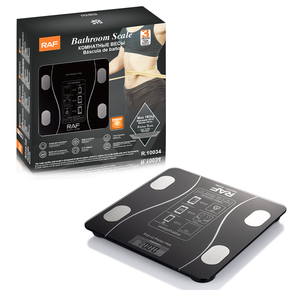RAF Cross-border Bluetooth weighing scale, electronic scale, household precision, high-precision, durable weighing scale, glass weight Application Scenario