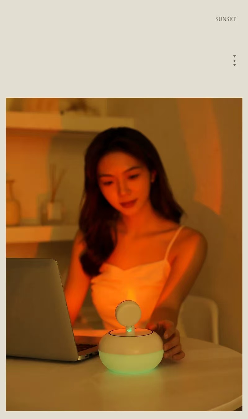 AJ19-DQ800落日灯双喷加湿器夕阳灯加湿器网红拍照家用创意灯详情图2