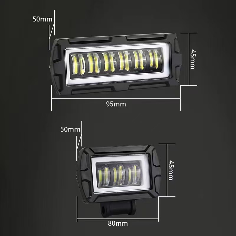 New car work light, 5-inch 40W white and yellow dual-color headlight, off-road vehicle modified roof light, front headlight Specification drawing