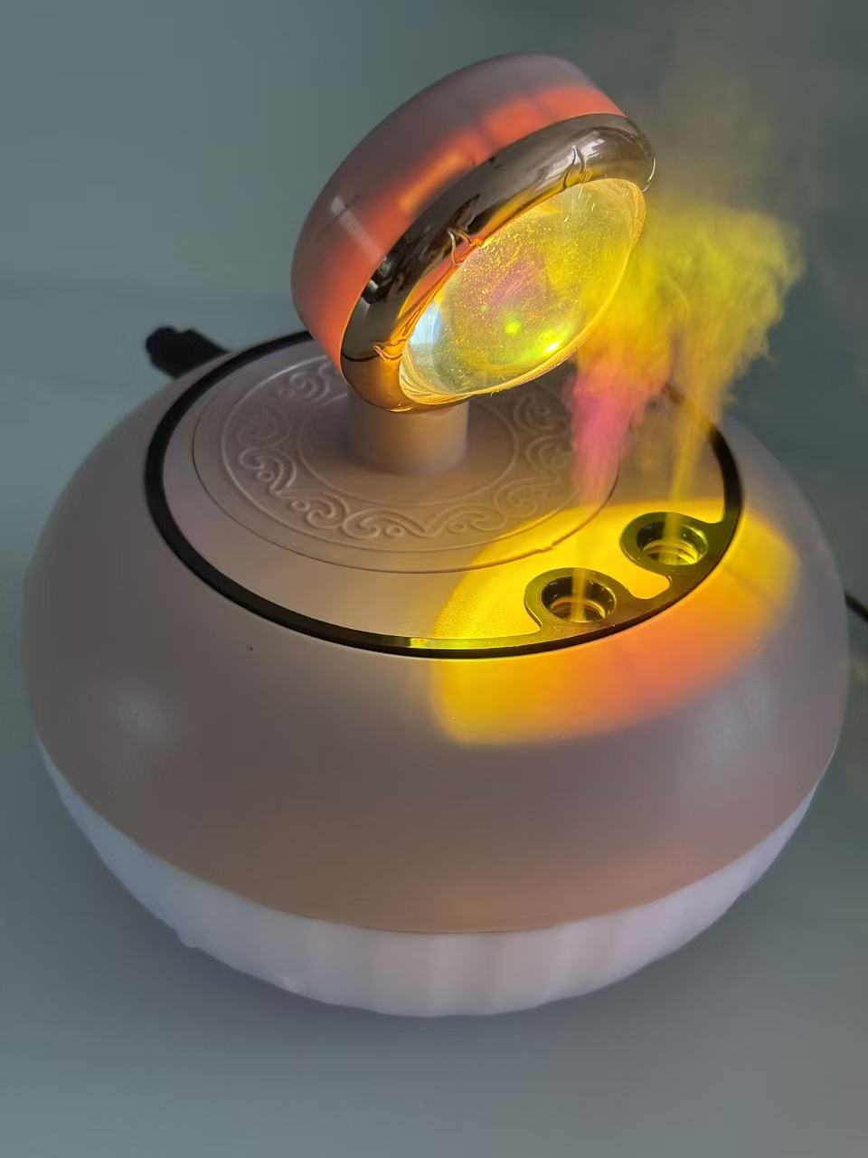 AJ19-DQ800落日灯双喷加湿器夕阳灯加湿器网红拍照家用创意灯白底实物图