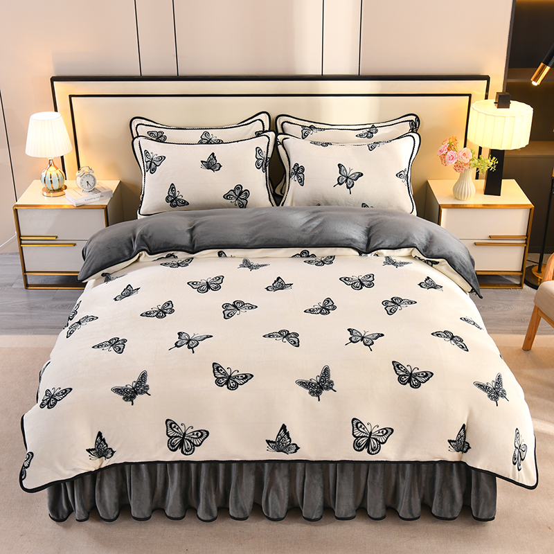 2025 New Type a baby and maternal grade high weight 8-jin golden mink and milk fleece four-piece set, source factory, cross-border export pic 7
