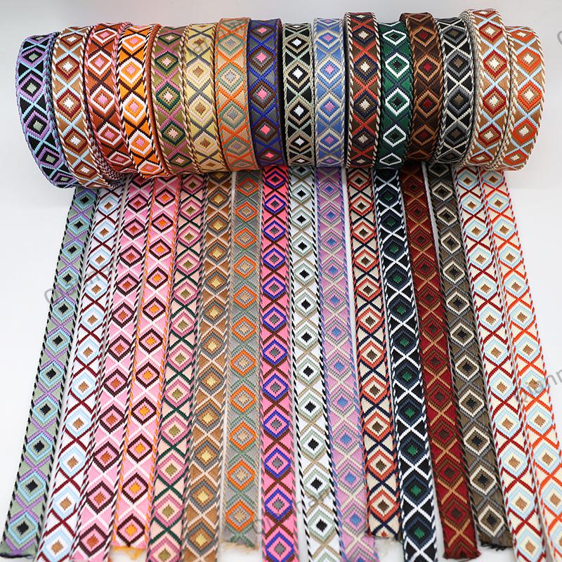 25mm ancho engrosado color étnico encaje jacquard correas maletas y bolsos hervidor de agua correas de teléfono accesorios stock al por mayor details Picture