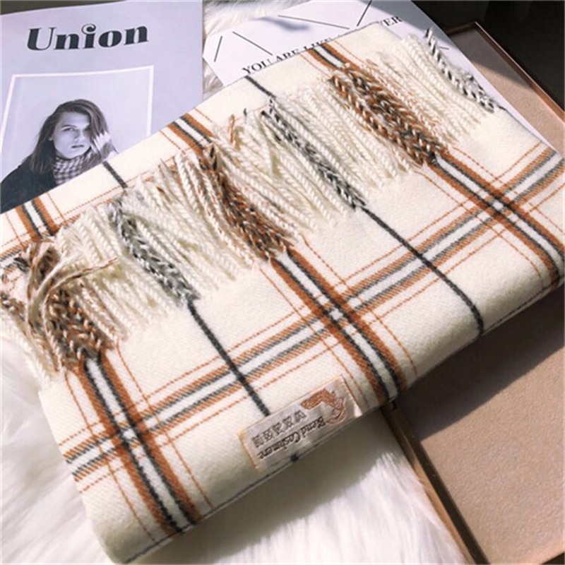 韩版经典千鸟格新款双面围巾女秋冬季保暖时尚针织围脖百搭情侣潮情侣潮