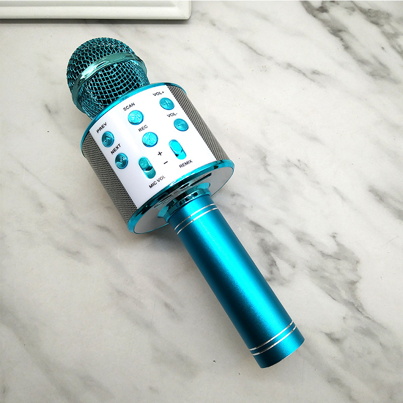 WS-858 wireless microphone, Bluetooth speaker, USB charging microphone, portable wireless microphone Specification image