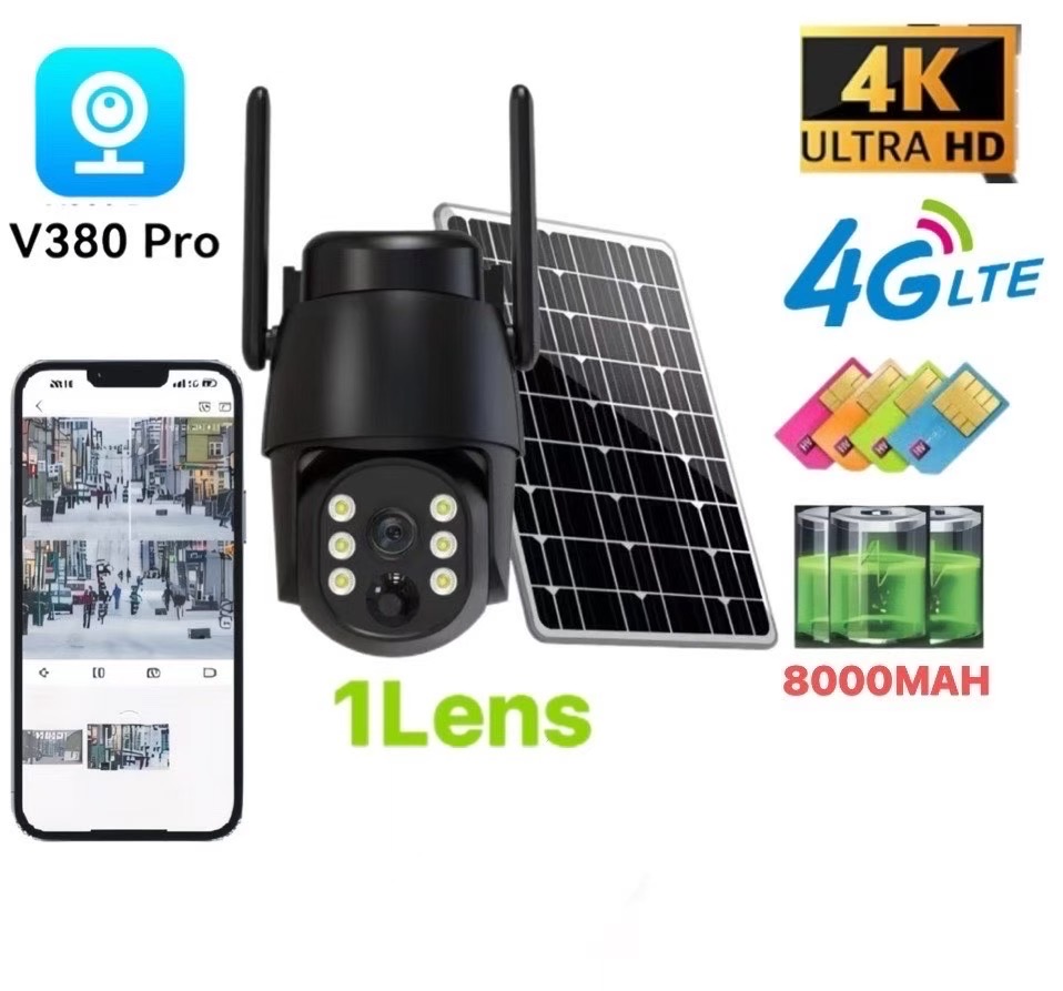V380 Cross-border Best-selling 4G Solar low-power Surveillance Camera Solar Camera Outdoor factory wholesale