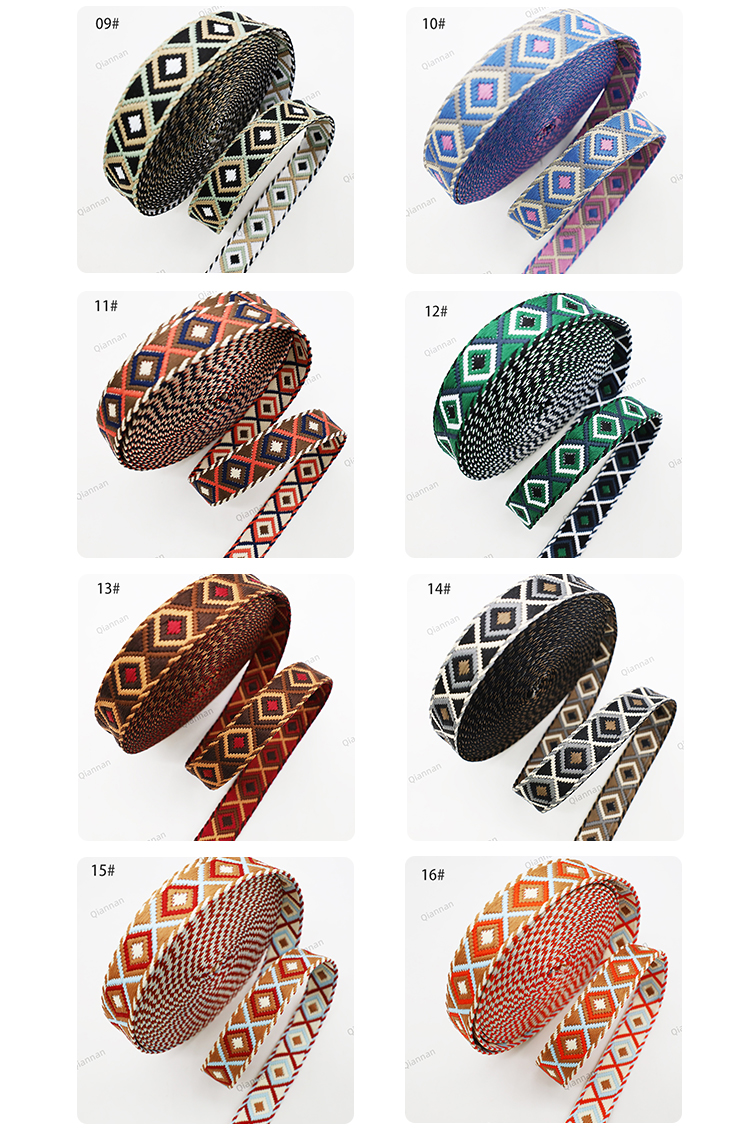 25mm wide thickened colorful ethnic style lace jacquard webbing for luggage, water bottles, mobile phone straps and accessories in stock for wholesale pic 4