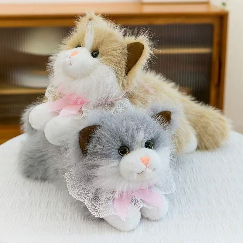 A cute plush toy doll with a simulation of a lying cat is a birthday gift for my girlfriend to comfort her cat Specification image