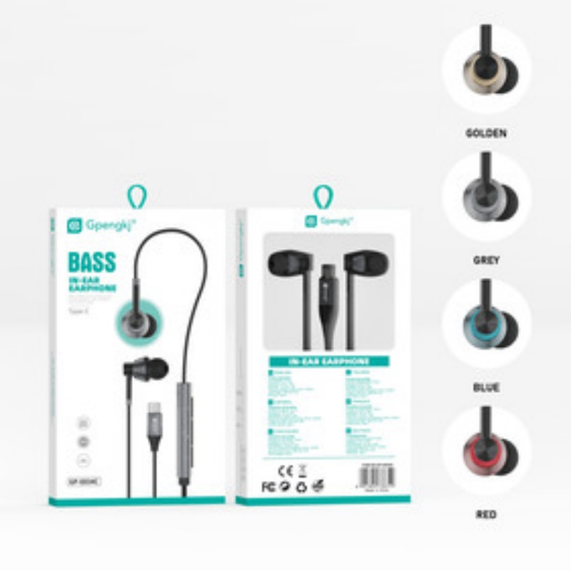 苹果有线耳机typec接口，入耳式高音质金属耳机细节图