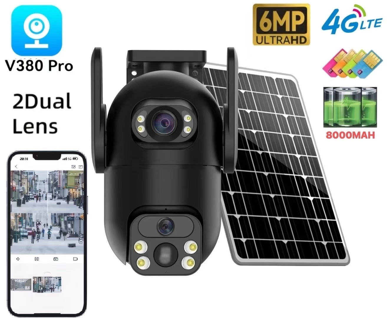 X5 Surveillance camera 4G Solar camera, WIFI high-definition solar low-power camera