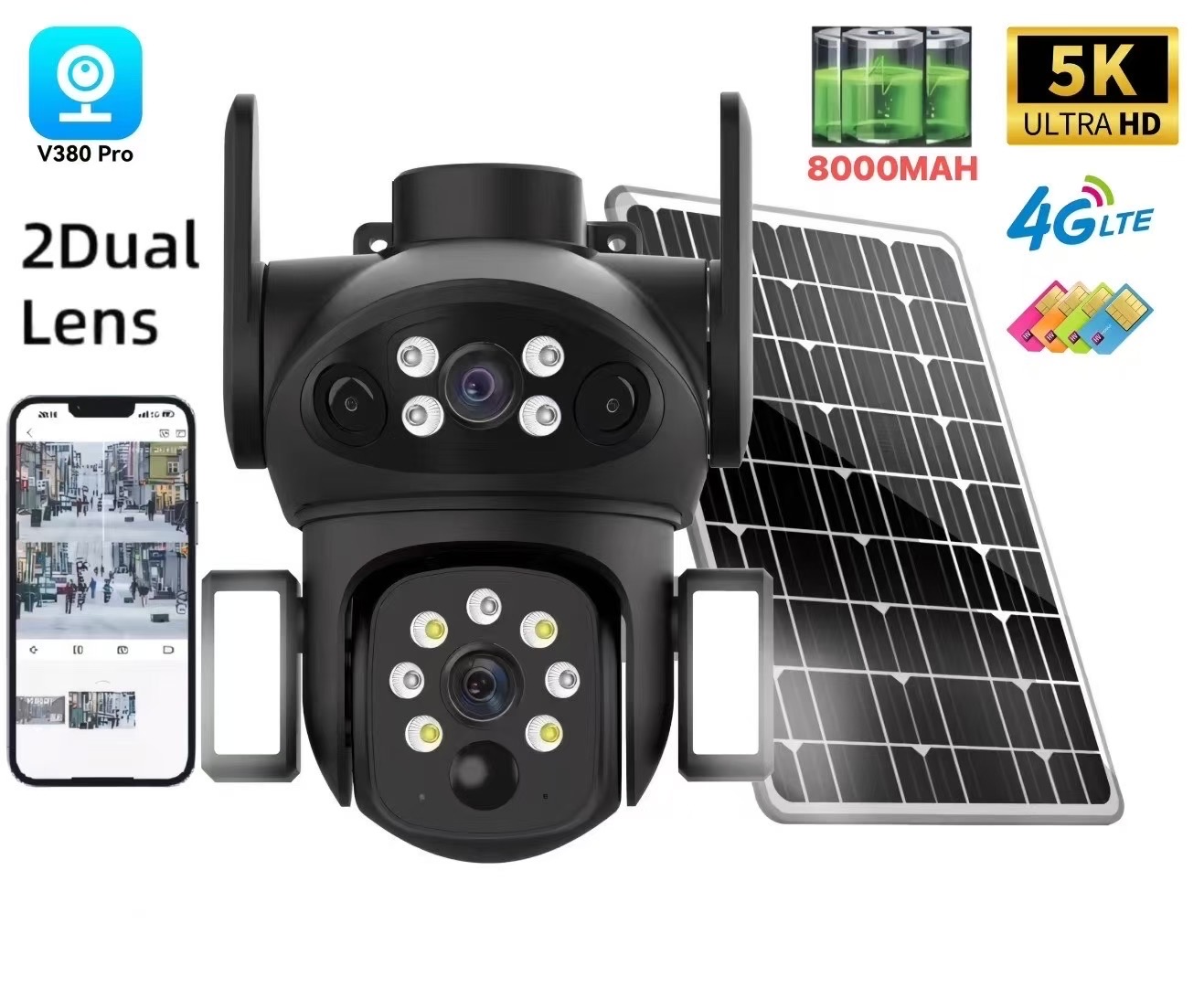4G Solar-powered monitoring gun ball camera camera X7 high-definition solar-powered low-power camera V380PRO Application Scenario