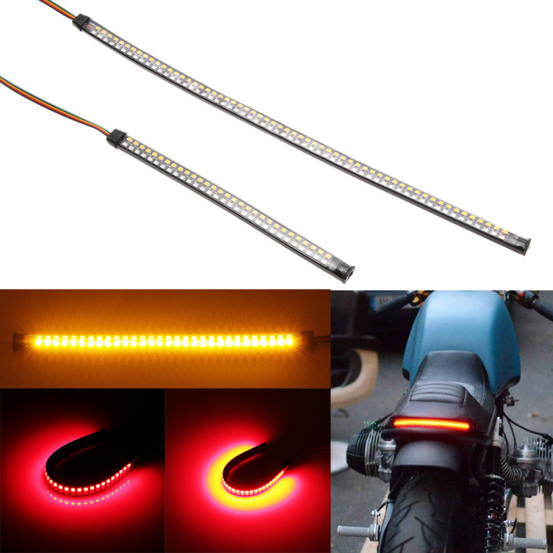 Motorcycle LED red and yellow dual-color running lights, turn signals, flashing brakes, fluid brakes, motorcycle license plate lights full figure