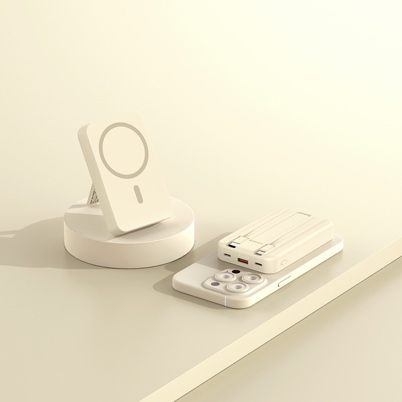 Magnetic power bank with built-in cable, wireless charging, mini shared fast charging mobile power bank Application Scenario