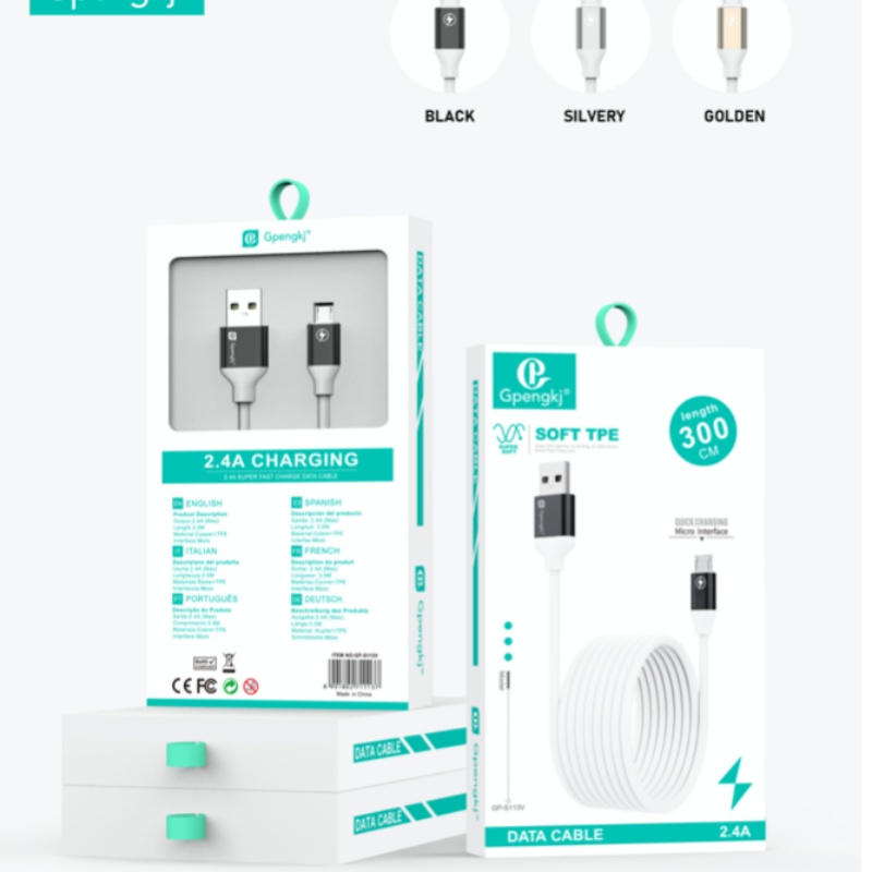 超长3米数据线usb充电线， aux音频线，适用华为mate30充电线