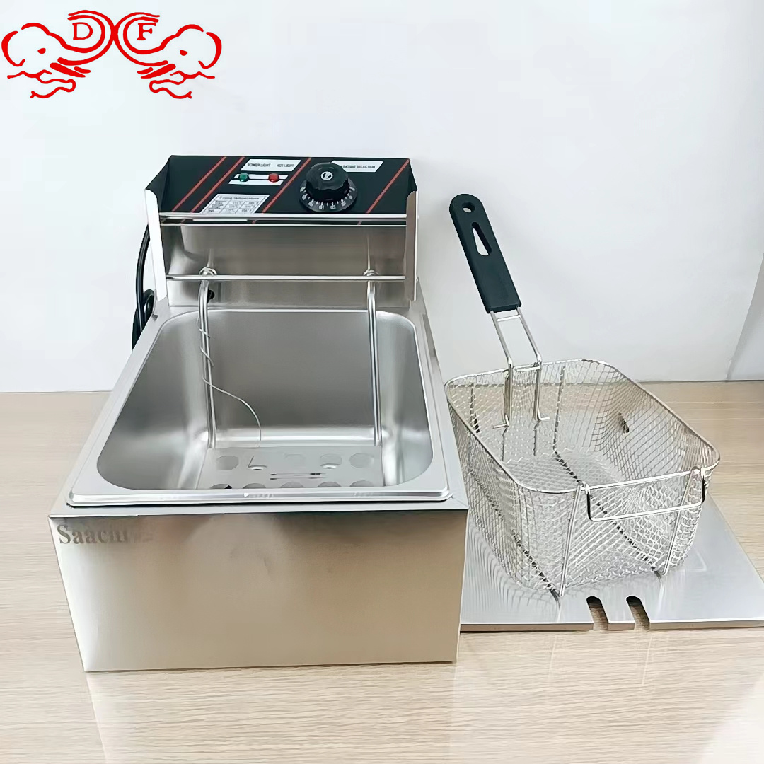 DF99584电炸炉商用油炸锅多功能加厚摆摊大容量炸鸡薯条炸串单双油锅设备DF TRADINGHOUSE 