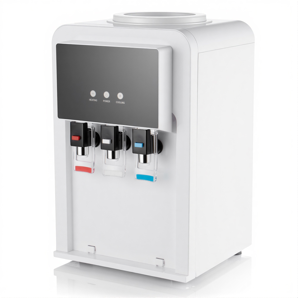 RAF European standard cross-border new water dispenser, household desktop, fast boiling, low noise, cold and hot dual-purpose, three water outlet holes Item Picture