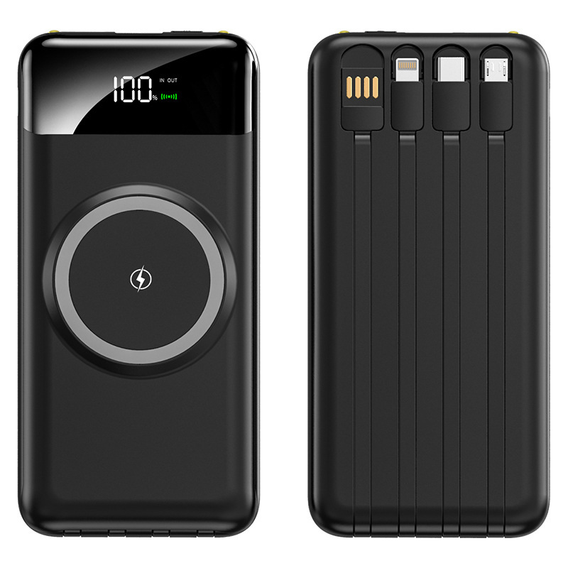 The 20,000 mah power bank with magnetic wireless charging comes with a four-wire portable power bank for fast charging pic 4