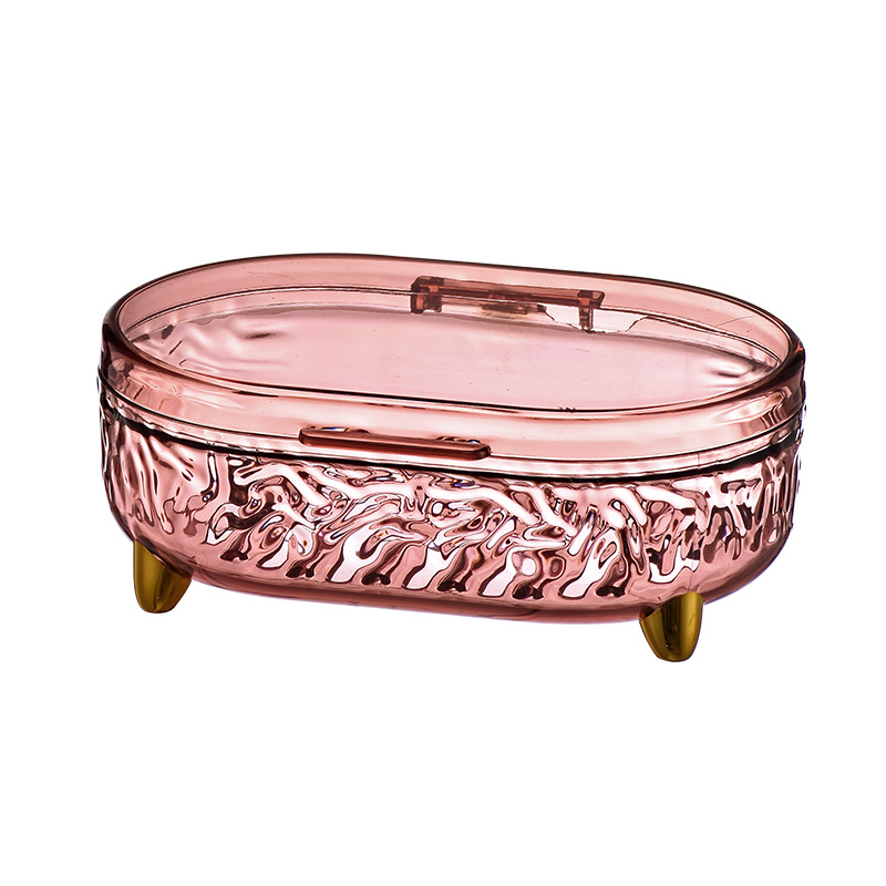 G28-GH-2594 Flip-top soap box, high-end portable soap box with lid and draining water, a storage rack Item Picture