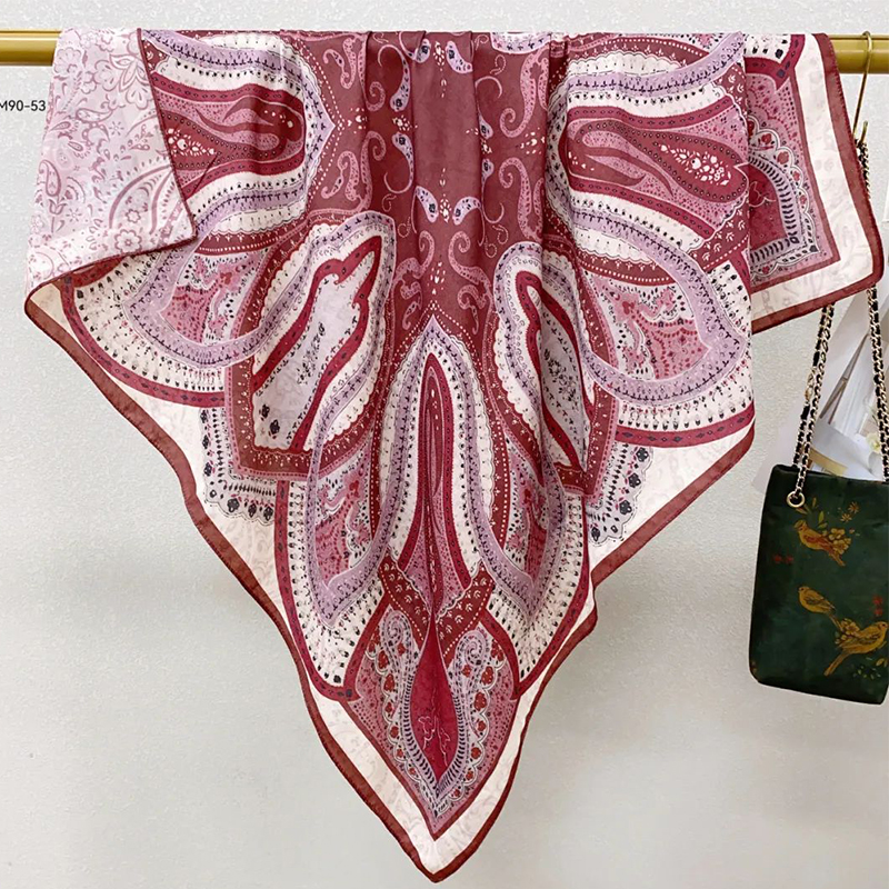 The new silk scarf is a versatile and fashionable printed long shawl for women, a trendy accessory for spring, summer, autumn and winter pic 13