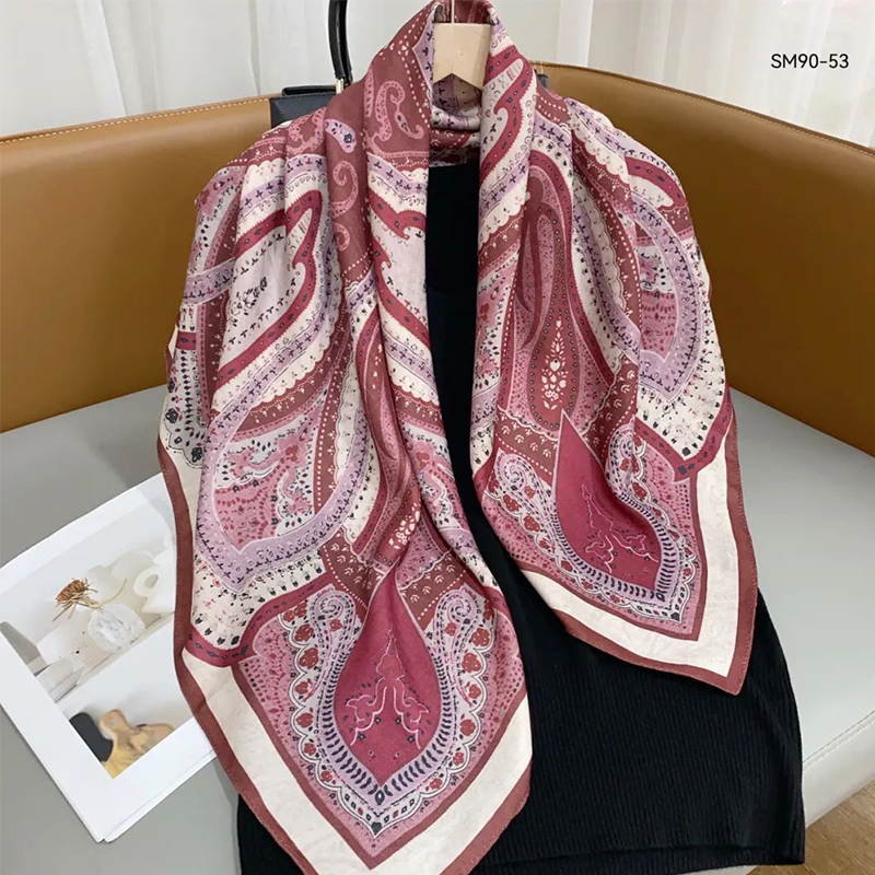The new silk scarf is a versatile and fashionable printed long shawl for women, a trendy accessory for spring, summer, autumn and winter pic 15