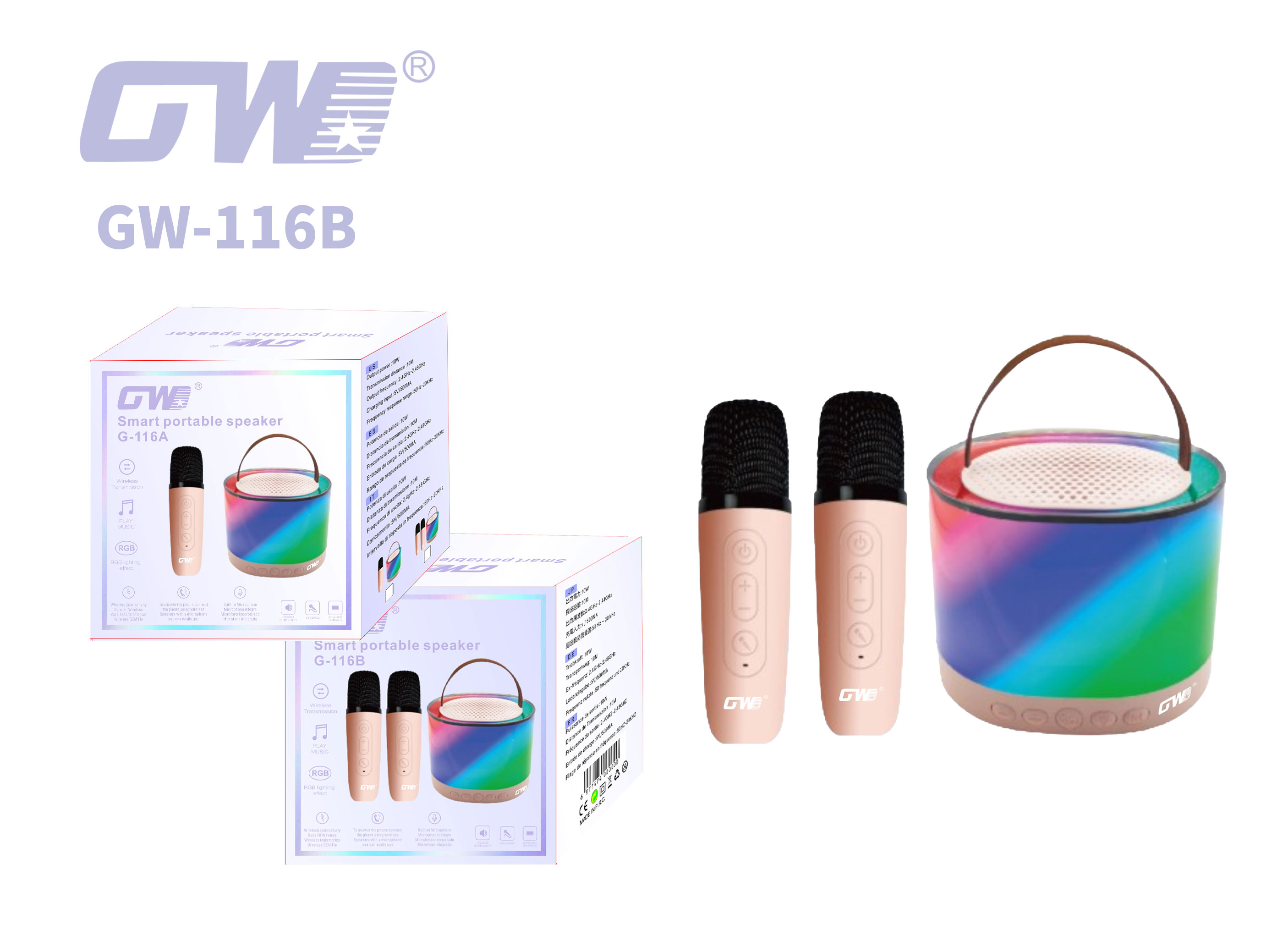 The G-116B Bluetooth Speaker Is A Portable Rbg Colorful Home Microphone And Audio Microphone For Live Streaming