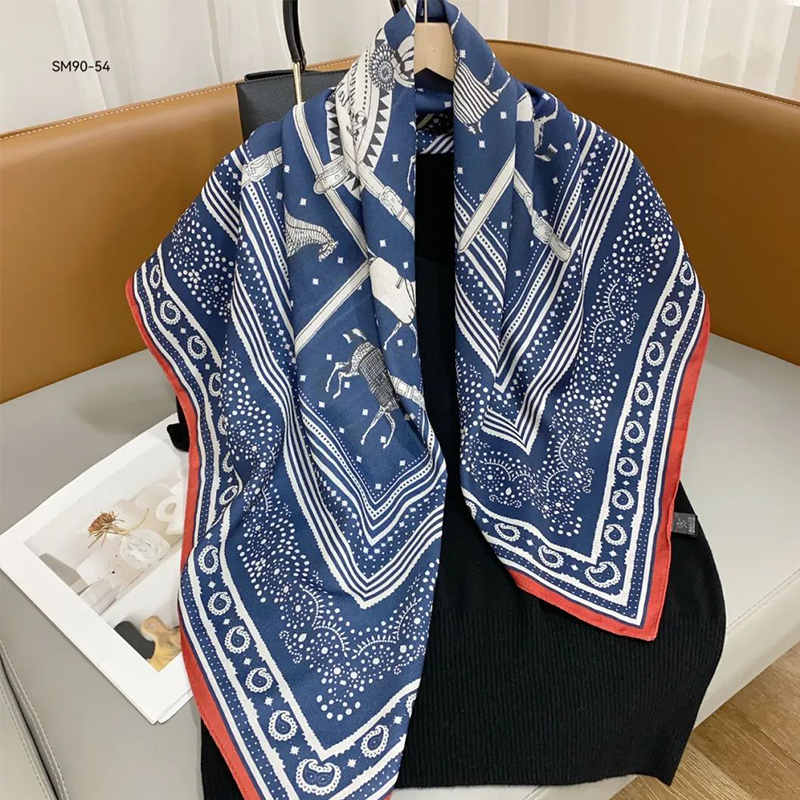 The new silk scarf is a versatile and fashionable printed long shawl for women, a trendy accessory for spring, summer, autumn and winter pic 12