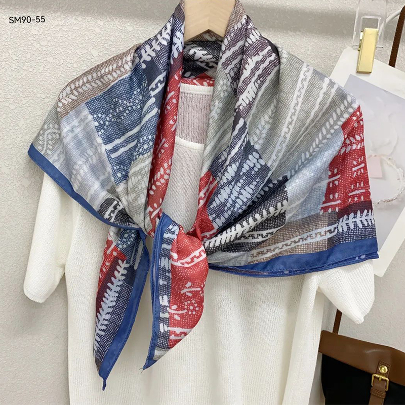 The new silk scarf is a versatile and fashionable printed long shawl for women, a trendy accessory for spring, summer, autumn and winter pic 8