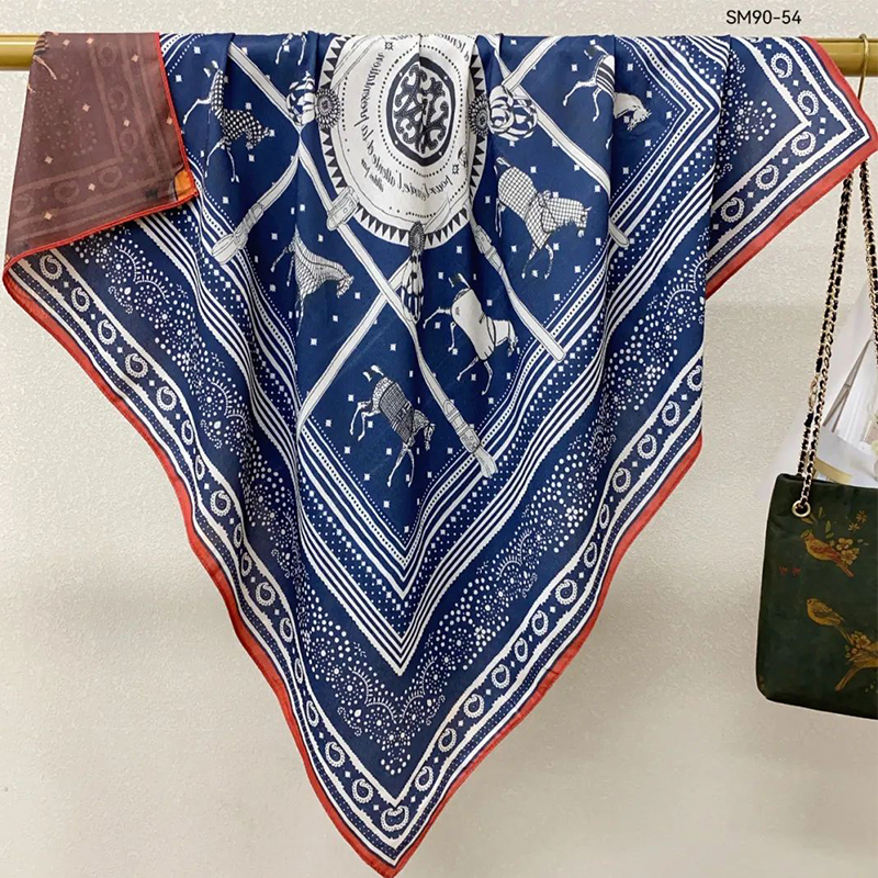 The new silk scarf is a versatile and fashionable printed long shawl for women, a trendy accessory for spring, summer, autumn and winter pic 10