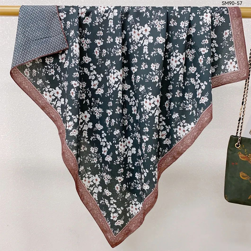 The new silk scarf is a versatile and fashionable printed long shawl for women, a trendy accessory for spring, summer, autumn and winter pic 1