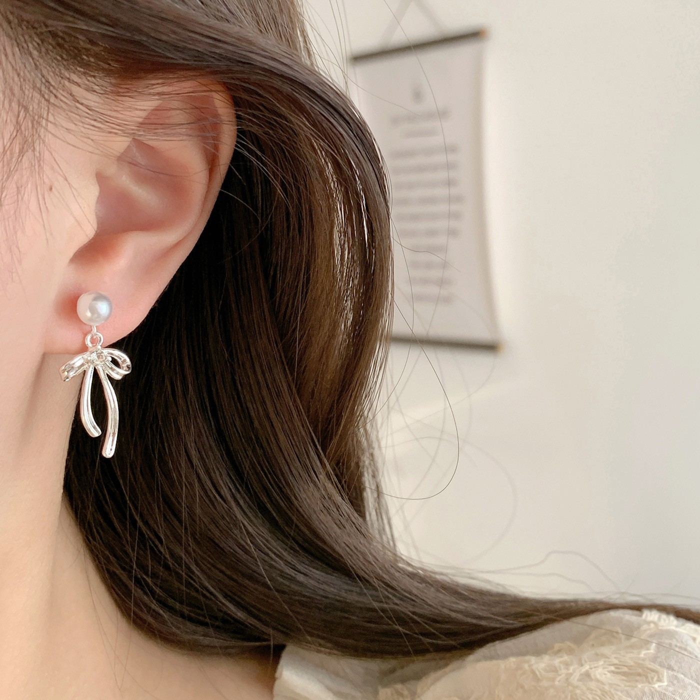 饰品/耳饰/耳环/珍珠耳环/烧焊锆石耳环产品图