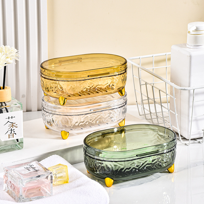 G28-GH-2594 Flip-top soap box, high-end portable soap box with lid and draining water, a storage rack Application Scenario