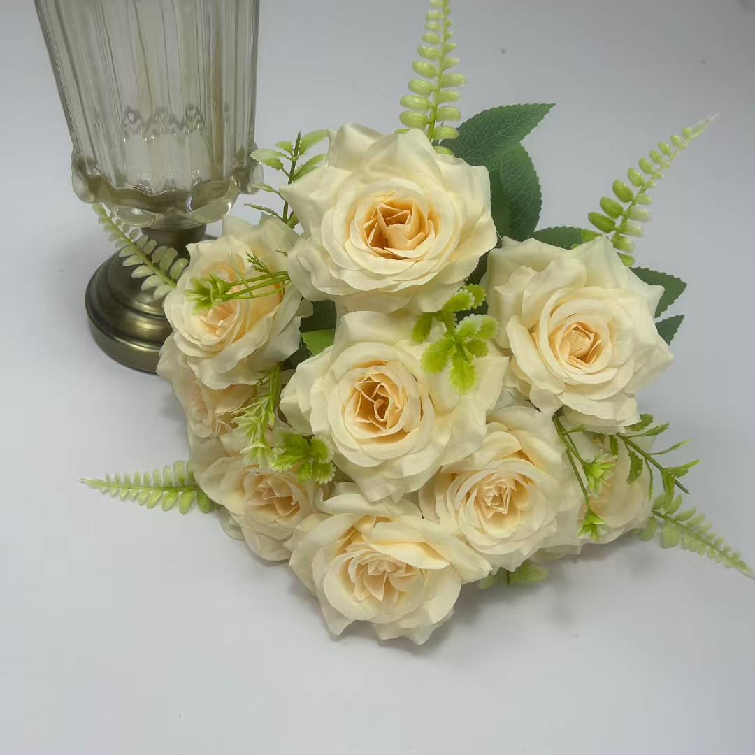 办公文化仿真园艺玫瑰花头肥皂花手捧花单支手工花装饰品玫瑰花头仿真玫瑰单支手捧花肥皂花产品图