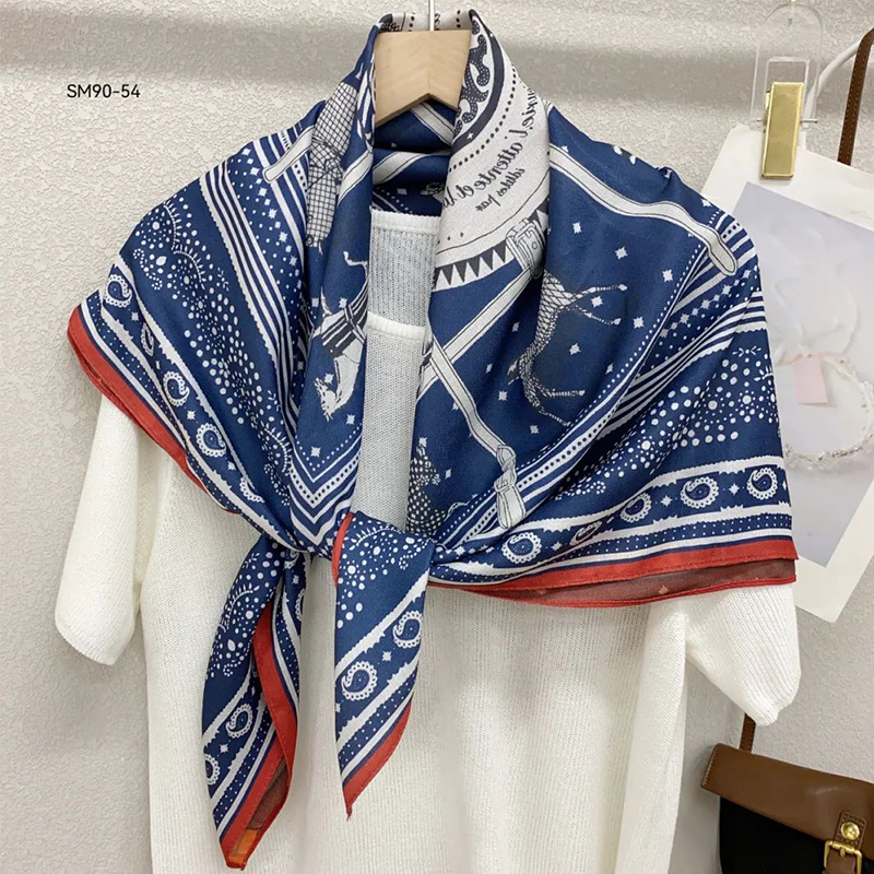 The new silk scarf is a versatile and fashionable printed long shawl for women, a trendy accessory for spring, summer, autumn and winter pic 11
