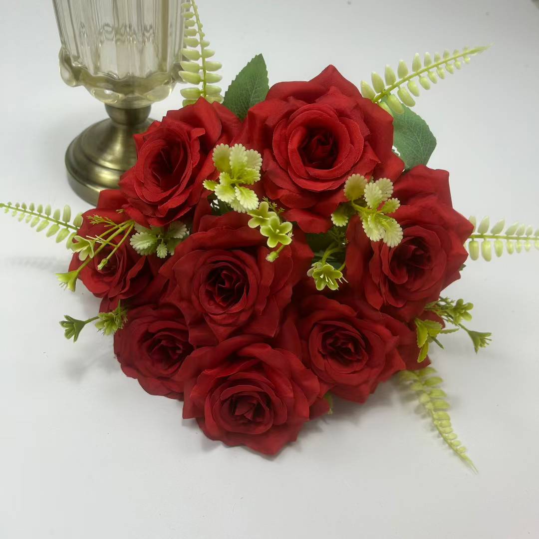 办公文化仿真园艺玫瑰花头肥皂花手捧花单支手工花装饰品玫瑰花头仿真玫瑰单支手捧花肥皂花细节图