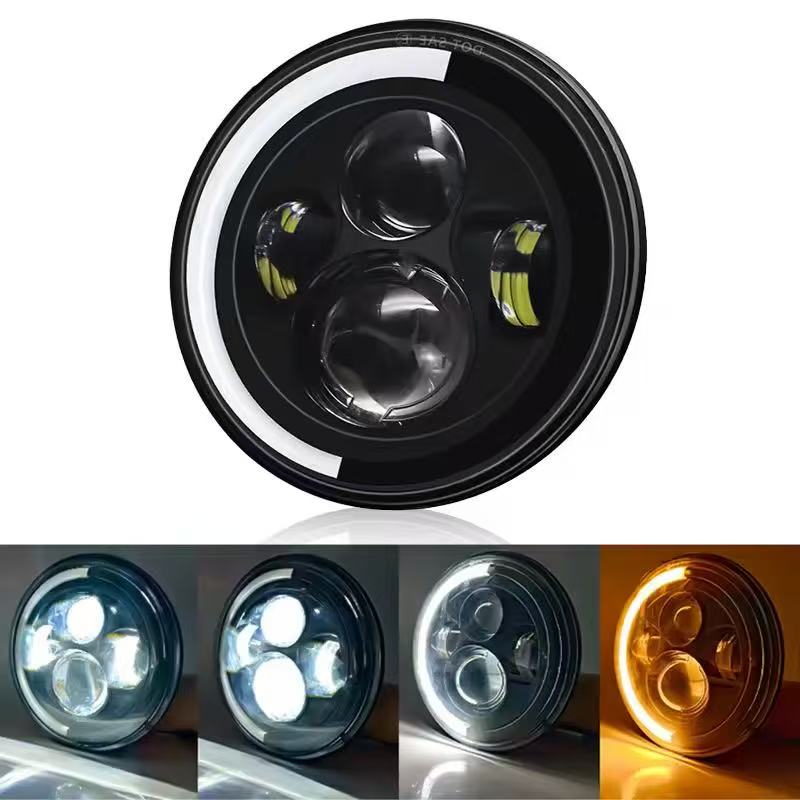 The Harley-Davidson Wrangler features 7-inch semi-circular 4-bead headlights with angel eyes, and H4 headlights are installed on both the left and right sides