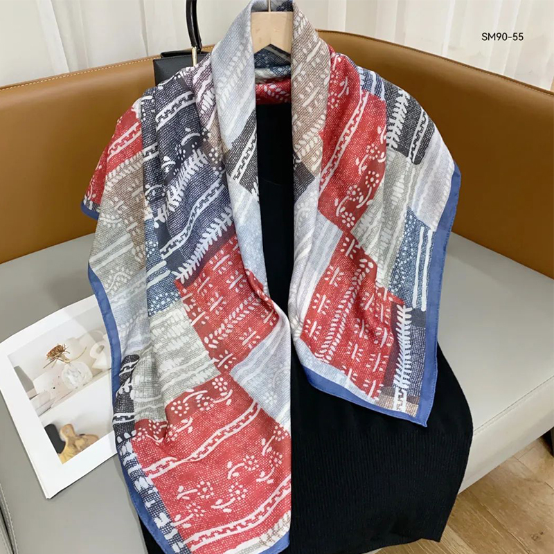 The new silk scarf is a versatile and fashionable printed long shawl for women, a trendy accessory for spring, summer, autumn and winter Specification image