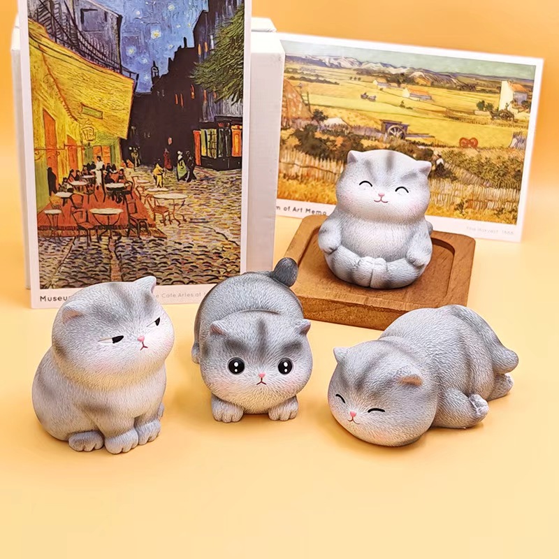 萌粒树脂工艺品财神小猫摆件香炉礼品模具创意家居装饰收藏品